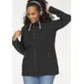 Softshelljacke OCEAN SPORTSWEAR, Damen, Gr. 42, schwarz (schwarz (softshelljacke aus nachhaltigem material)), Softshell, Obermaterial: 96% Polyester, 4% Elasthan. Innenseite: 100% Polyester, sportlich, Po-bedeckend, Langarm verstellbar,mit Klettverschluss, Jacken Softshelljacke, für kältere Tage, wärmendes Material, mit Reißverschlusstaschen