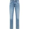 Straight-Jeans MUSTANG "Style Denver Straight" Gr. 32, Länge 30, blau (303 mittelblau) Herren Jeans