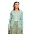 Strickjacke CARTOON "Cartoon Strick-Cardigan mit Taschen" Gr. 34, emerald grün melange, Damen, Obermaterial: 68% Polyacryl, 12% Polyester, 11% Polyamid, 6% Wolle, 3% Elasthan., Strickjacken, Struktur