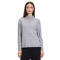 Strickpullover BETTY BARCLAY "Betty Barclay Strickpullover mit Stehkragen", Damen, Gr. 40, grau (grau melange), Strick, Obermaterial: 50% Viskose, 27% Polyamid, 23% Polyester., casual, figurumspielend lang, Langarm, Pullover, Material