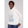 Kapuzensweatshirt SOCCX Gr. L, weiß, Damen, Material: 85% Baumwolle, 15% Polyester, bedruckt, Sweatshirts, mit Gummizug im Saum