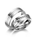 Verlobungsring MARRYA "Edelstahl Ringe Trauringe Eheringe Partnerringe" Gr. 48, silber (damen ring, silber), Fingerringe, Damen, 48, Edelstahl