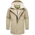 Kurzmantel STONE HARBOUR "Navroos XX" Gr. L (52), beige (sand) Herren Mäntel Kurzer Wintermantel mit abnehmbarem Kragen