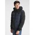 Steppjacke H.I.S Gr. M (48/50), schwarz (marine, schwarz), Herren, Obermaterial: 100% Polyester. Futter: 100% Polyester. Wattierung: 100% Polyester, colorblocking, Jacken, für kühle und windige Tage, aus leichtem Webstoff