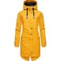 Regenjacke NAVAHOO "Rainy Flower" Gr. L (40), gelb, Damen, Obermaterial: 70% Polyester, 30% Polyurethan, Innenfutter: 100% Ärmelfutter: Wattierung: Jacken modischer Damen Regenmantel mit Kapuze