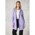 Cardigan CECIL, Damen, Gr. L (42), lila (lila melange), Stoff, 42% Polyacryl, 31% Polyester, 27% Baumwolle, bedruckt, casual, normal kniefrei, ohne Ausschnitt, Langarm Bündchen, Strickjacken, mit grafischem Muster