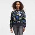 Sweatshirt RAGWEAR "WUSS PRINT" Gr. M (38), blau (navy), Damen, Sweatware, angeraute Sweatware, Obermaterial: 70% Baumwolle, 30% Polyester, gemustert, Sweatshirts