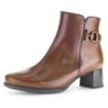 Stiefelette GABOR "St.Tropez", Damen, Gr. 38,5, braun (cognac used), Glattleder, klassisch, Schuhe, Blockabsatz, Ankleboots, Komfortschuh, Weite G (= weit)