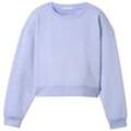 TOM TAILOR Mädchen Cropped Sweatshirt mit Bio-Baumwolle, lila, Uni, Gr. 152