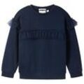 TOM TAILOR Mädchen Tüll Sweatshirt mit Bio-Baumwolle, blau, Uni, Gr. 92/98