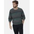 Rundhalspullover BABISTA "Pullover LUNAVEST" Gr. L, grau (grau gestreift) Herren Pullover mit Rippstrick