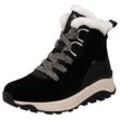 Winterboots RIEKER EVOLUTION Gr. 39, schwarz, Damen, Veloursleder, Textil, Schuhe, Keilabsatz, Schnürboots, Outdoorschuh mit Schurwollfutter