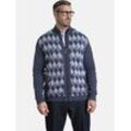 Strickjacke CHARLES COLBY "Outdoor Strickjacke DUKE PHIL", Herren, Gr. XXL, blau (dunkelblau gemustert), Obermaterial: 50% Baumwolle CO. 50% Polyacryl PAN., mehrfarbig, modisch, normal, Strickjacken