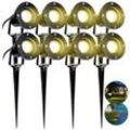 8X Gartenstrahler 4W led Gartenleuchte mit Erdspieß Rasen Licht Warmweiß Wasserdicht IP65 für Außenbereich Garten Teich Landschaft