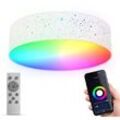 B.K.Licht LED Stoffdeckenleuchte Wifi Smart Deckenlampe RGB CCT 18W 39cm App Fernbedienung