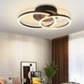 Led Deckenleuchte Deckenlampe Schwarz Gbly 2 Ringe Moderne Runde Design Wohnzimmerlampe 24W 3000K Warmweiß Schlafzimmerlampe Drehbar küchenlampe für