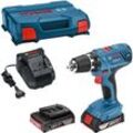 Bosch - Akku-Bohrschrauber gsr 18V-21 mit 2x 2,0 Ah Akkus + Lader in L-Case