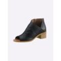 Sandalette ANDREA CONTI Gr. 37, schwarz, Damen, Leder, Glattleder, Schuhe Sommerboots Peeptoe Ankleboots