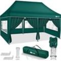 Pavillon 3x6m - mit 6 Seitenwänden Grün wasserdicht Pop-Up Faltpavillon höhenverstellbar Gartenzelt uv Schutz 50+ Partyzelt mit Tasche für Garten