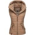 Steppweste NAVAHOO "Shadaa" Gr. XS (34), grau (taupe) Damen Westen stylische ärmellose Weste mit Kapuze