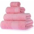 HOMESCAPES Frottee Handtuch Set 4tlg 100% Baumwolle rosa