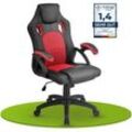 Juskys - Racing Schreibtischstuhl Montreal - ergonomisch, höhenverstellbar & gepolstert, bis 120 kg - Bürostuhl Drehstuhl pc Gaming Stuhl - rot