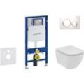 Duofix - Set von Vorwandelement, Wand-WC und WC-Sitz Ideal Standard Tesi, Betätigungsplatte Sigma20, Rimless, SoftClose, weiß/Chrom 111.300.00.5 NE4