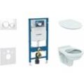 Duofix - Installationselement für Wand-WC mit Betätigungsplatte SIGMA20, weiß/Chrom glänzend + wc Alpha und wc Sitz 111.300.00.5 ND4 - Geberit