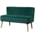 2-Sitzer Stoffsofa Polstersofa Sitzmöbel Loungesofa Dunkelgrün 117 x 56,5 x 77 cm