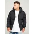 Steppjacke BEHYPE "BHROLLIN-PANEL", Herren, Gr. L, schwarz, 100% Polyester, unifarben, casual, normal, ohne Ausschnitt, Langarm, Jacken, mit Kapuze