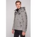 Steppjacke CAMP DAVID Gr. L, grau, Herren, Obermaterial: 100% Polyamid, Jacken mit Kapuze und Rippstop-Details