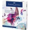 FABER-CASTELL Aquarell Bastelfarben-Set farbsortiert 12 Tuben 5,0 ml Tuben, 4 Synthetik-Pinsel, 1 Schablone und 1 Mischpalette ml