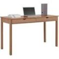 Schreibtisch INOSIGN "Gava", beige (natur, naturfarben), B:140cm H:80cm T:60cm, Tische, Büroschreibtisch Holz-Schreibtische Schreibtisch, aus massiven Kiefernholz, mit praktischen Griffmulden, Breite 140 cm