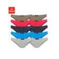 Slip H.I.S, Damen, Gr. 34, bunt (rot, rot, marine, blau, khaki, grau, meliert), Jersey, Obermaterial: 95% Baumwolle, 5% Elasthan, unifarben, körpernah, Unterhosen, aus elastischer Baumwoll-Qualität