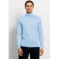 Rollkragenpullover OLYMP "OLYMP Strick Casual", Herren, Gr. XXXL, blau (hellblau), Strick, Obermaterial: 100% Schurwolle, casual, regular fit, Langarm Strickbündchen, Pullover