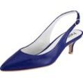 Slingpumps HEINE, Damen, Gr. 37, blau (royalblau), Nubukleder, Glattleder, Leder, feminin, Schuhe