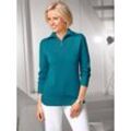 Troyer CASUAL LOOKS "Pullover" Gr. 36, blau (petrol), Damen, 50% Baumwolle, 50% Polyacryl, meliert, unifarben, Pullover