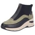 Sneaker RIEKER Gr. 40, bunt (schwarz-khaki) Damen Schuhe Freizeitschuh, High Top Sneaker, Stiefelette mit modischer Laufsohle