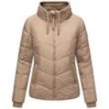 Steppjacke NAVAHOO "Liebesfee 14" Gr. L (40), grau (taupe) Damen Jacken gesteppte Übergangsjacke mit wattiertem Stehkragen