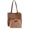 Shopper VALENTINO BAGS "SHOPPING POST RE" Gr. B/H/T: 33cm x 31cm x 20cm, camel, moro Damen Taschen Henkeltasche Handtasche Schultertasche mit zusätzlicher Tasche