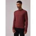 Rundhalspullover STREET ONE MEN, Herren, Gr. L (42), real rot melange, Stoff, 44% Polyacryl, 29% Polyester, 23% Wolle, 4% Elasthan, unifarben, casual, normal normal, Rundhals, Pullover Grobstrickpullover, aus elastischem Materialmix