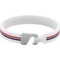 Armband TOMMY HILFIGER "CLARK, 2790606, 2790607", weiß (weiß, rot, blau, edelstahlfarben), Armbänder, Herren, Silikon-Edelstahl, Silikon, Edelstahl