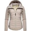 Outdoorjacke RAGWEAR "Lucinda" Gr. XXXL (46), weiß (bone) Damen Jacken Steppjacke aus modernem Materialmix mit Kapuze