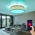 Smart Home Decken Lampe dimmbar Holz Optik Leuchte grau Alexa google im Set inkl rgb led Leuchtmittel