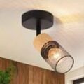 GBLY LED Deckenleuchte Holz Deckenstrahler: E14 Deckenlampe Spots 1 Flammig 350°Schwenkbar Deckenspots Vintage Küchenlampe Industrial Wandstrahler