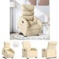 Relaxsessel mit Aufstehhilfe Elektrisch Creme Stoff - Sessel - Creme - The Living Store