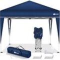 Pavillon 3x3m Blau wasserdicht Pop-Up Faltpavillon höhenverstellbar Gartenzelt uv Schutz 50+ Partyzelt mit Tasche für Garten - Tillvex