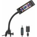 LED-Clip-Aquarium-Licht, [rgb + weißes Licht] 10 Helligkeitsstufen Dimmer, Aquarium-Clip-Lampe für 20–30 cm große Aquarien und Wasserpflanzen,