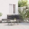 Maison Chic - 4-tlg. Garten-Lounge-Set, Gartenmöbel, Sitzgruppe Gartenset mit Kissen Grau Poly Rattan LLOAQ128035 MaisonChic