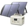 Allpowers - Portable Power Station Solar Generator With 2Pcs 100W Solar Panel for Travel Camping Emergency R600